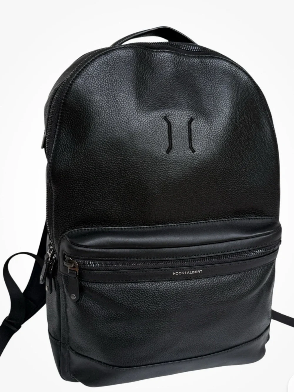Hook and Albert Top Grain Black Leather Backpack